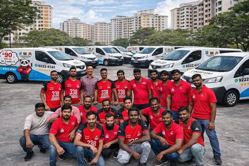 The technician team with service vans by 338 Aircon
