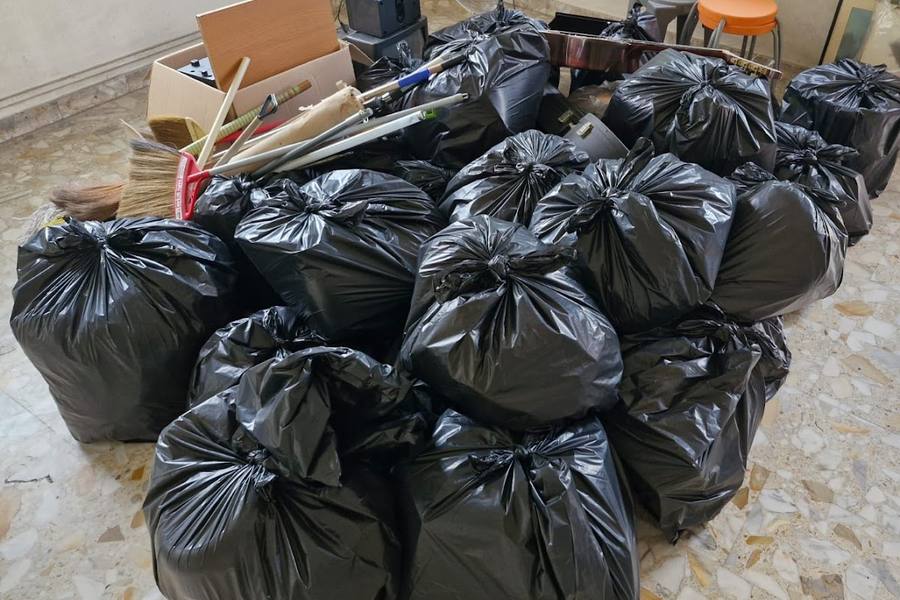Bagged junk and old household items ready for collection by Earth Recycling Services