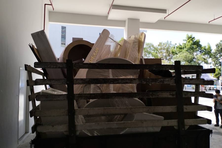 Lorry loaded with old furniture by Junk Solutions