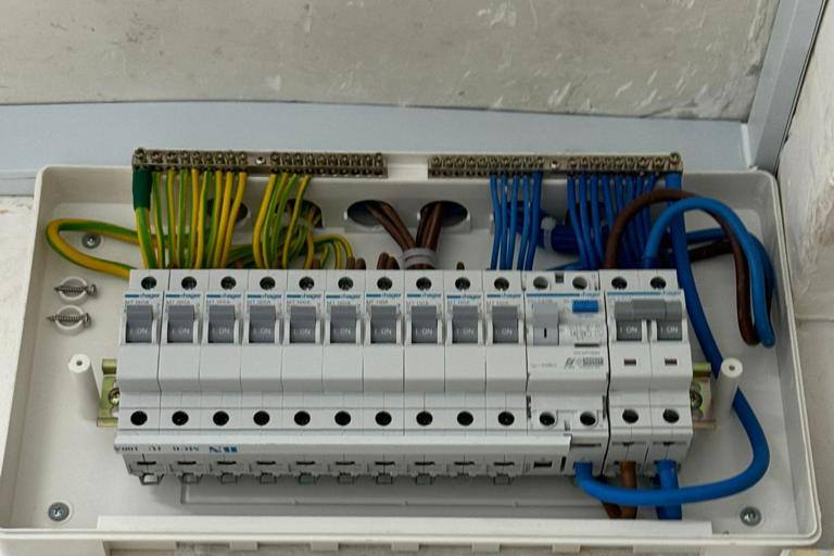 Circuit breakers in a newly fitted distribution board by Lito Electrical Service