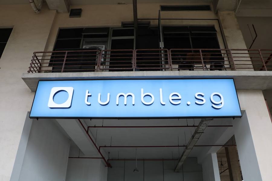 Sign above the Ubi laundry premises by Tumble