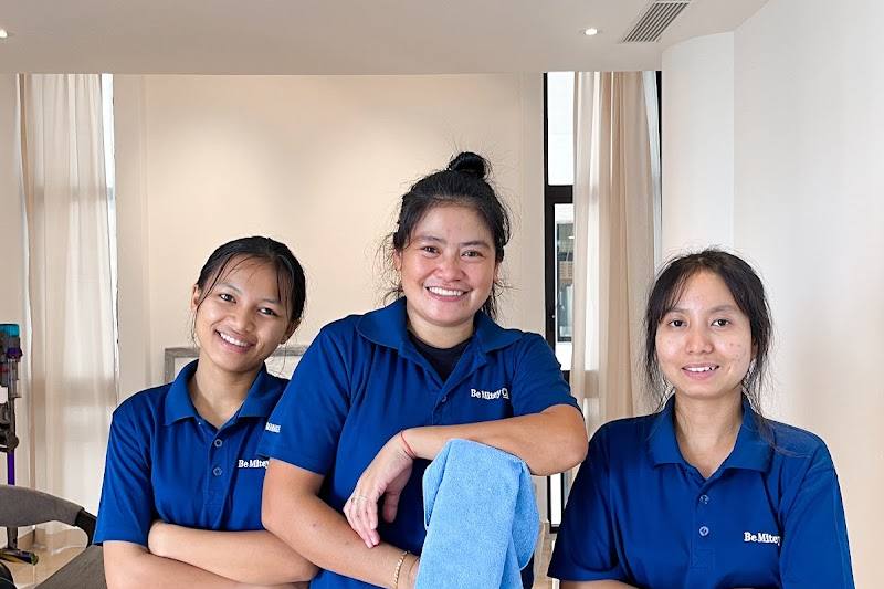Three cleaners in uniform in a client's home by Be Mitey Clean